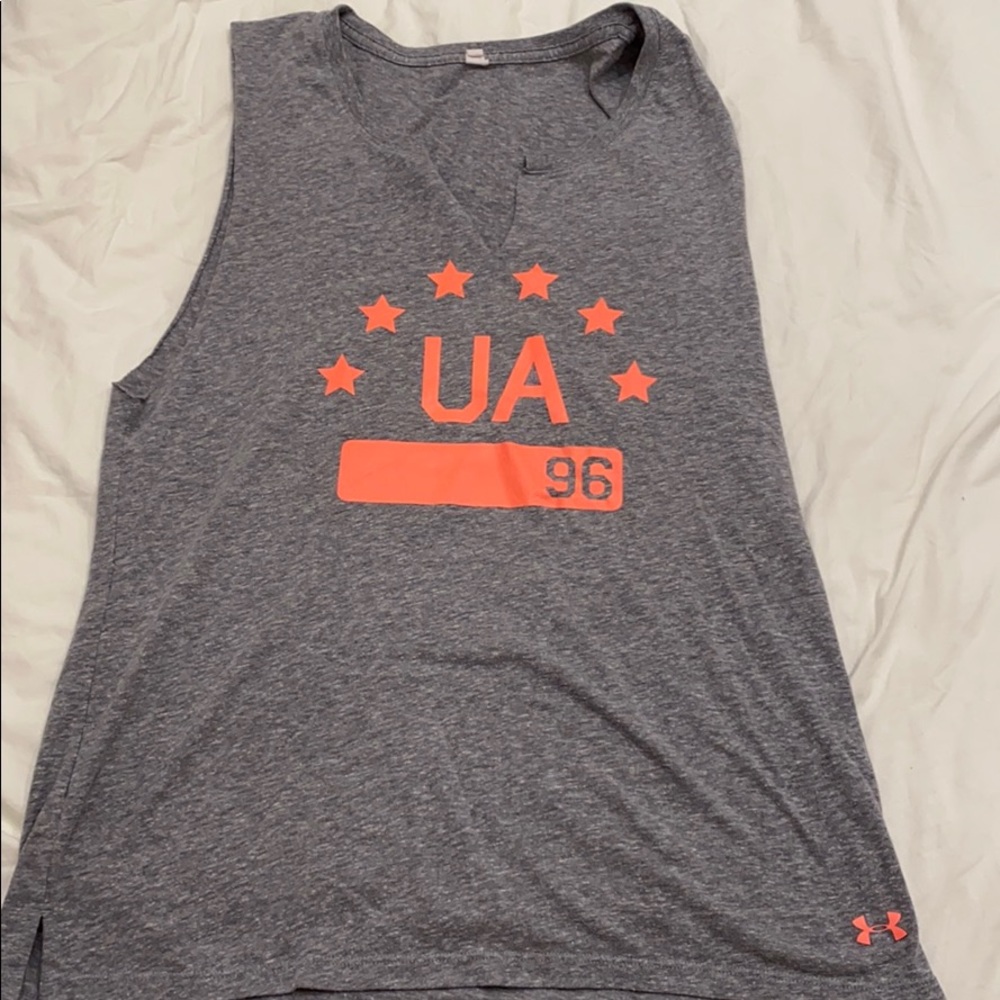 Champion grey and orange tank training top